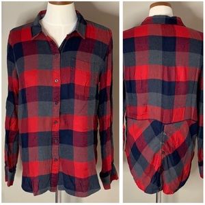 Lucky Brand Buffalo Plaid Bungalow Button Down, Size S